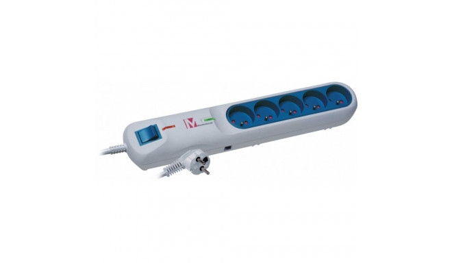 Listwa przeciwprzepięciowa LFT-2001A, 3L EMI/RFI, 2.5m, szara