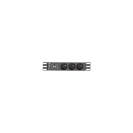 Lanberg toitejaotur 10" 1U 16A 2m 3x prantsuse pistikupesad | PDU-03E-0200-BK