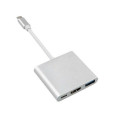 3-Port USB-C Hub MacLean MCTV-840 Hõbedane