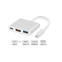 3-Port USB-C Hub MacLean MCTV-840 Hõbedane