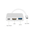 3-Port USB-C Hub MacLean MCTV-840 Hõbedane