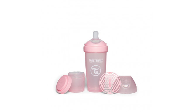 Twistshake Pro Double Anti-Colic Feeding Bottle 330ml Pastel Pink 79040