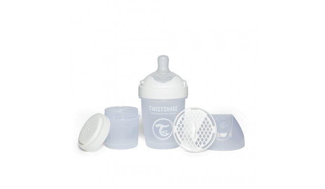 Twistshake Pro Double Anti-Colic Feeding Bottle 180ml Pastel White 79011