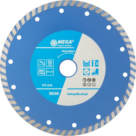 Teemantketas turbo ehitusmaterjalidele 180*2.6*7.0*22.2