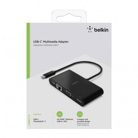 Belkin USB-C–Gigabit-Ethern. HDMI/VGA/USB-A-adapter must