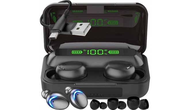 WoW F9 Spordi ja meelelahutuse Super-Fit TWS Bluetooth 5.1 Stereo Kõrvaklapid HD-mikrofoniga. USB Po