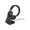 JABRA Evolve2 65 MS stereo on-ear Bluetooth juhtmevaba USB-C mürasummutav must laadimisalusega MS Te