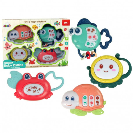 laste kõristite komplekt 4 tk kilpkonn kalake mereloomad närimislelu