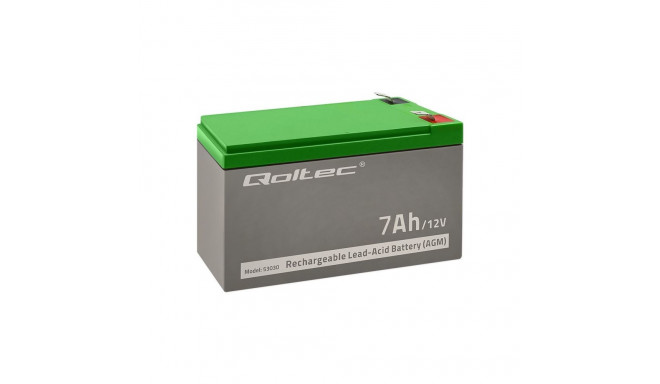 Battery - Qoltec 53030 AGM 12V 7Ah Max 105A Black