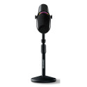 Shure MV7+ must, valge stuudiomikrofon