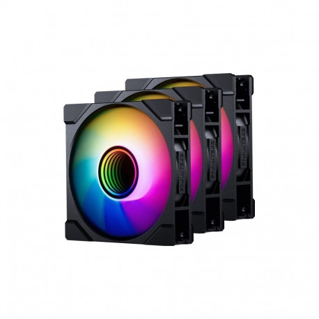 PHANTEKS ventilaatorite 3-osaline komplekt M25 Gen2 PWM D-RGB, tagurpidi labadega, 120mm, must