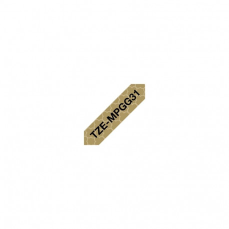 Brother | TZe-MPGG31 | Black On Gold Pattern | TZe