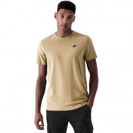 Koszulka męska 4F M3096 beżowa 4FWSS25TTSHM3096 83S 2XL