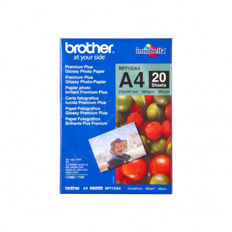 BROTHER BP71GA4 fotopaber A4 20BL 260g/m² MFC-6490CW DCP-375CW 6890CDW jaoks