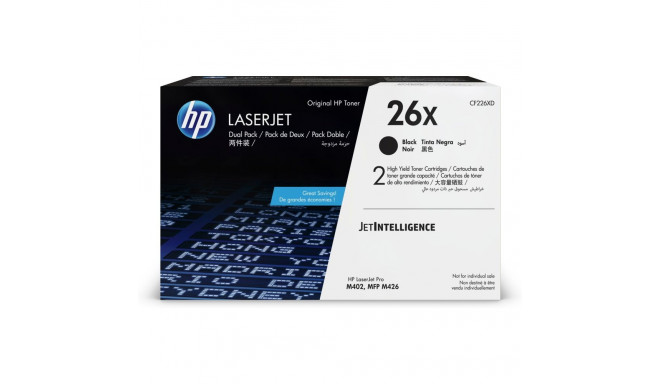 HP 26X 2-pack suure tootlikkusega mustad originaal LaserJet toonerkassetid