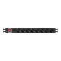 Lanberg Power Distribution unit 19", 8 outlets, black |