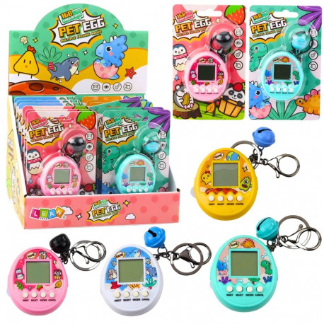 Tamagotchi elektrooniline võtmehoidja Pet Egg 168 looma kellukesega