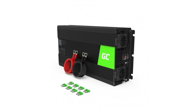 Power Inverter - Green Cell Inv24 Auto 1500w, Black