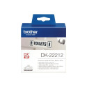 BROTHER DK22212 valged kile lõputud etiketid QL550 QL500 jaoks 62mmx15.24m
