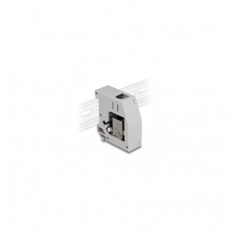 DeLOCK DIN rail Adapter with Keystone Module RJ45 jack to RJ45 jack Cat.6A