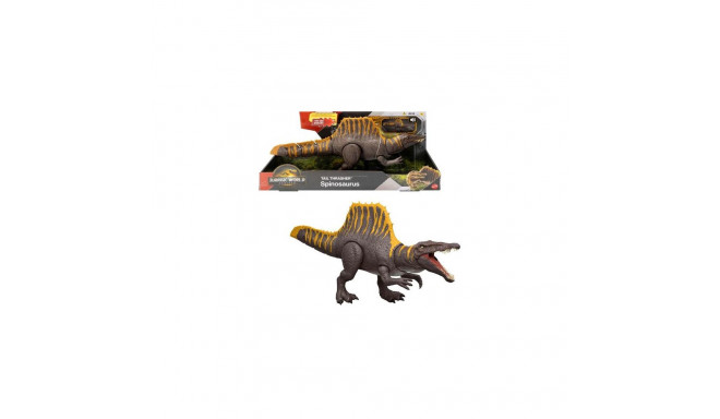 Jurassic World Rebirth Tail Thrasher Spinosaurus Action Figure, Dinosaur Toy with 2 Attack Moves