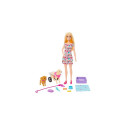 Barbie Doll with a Toy Pup and Dog in a Wheelchair, Plus Pet Accessories