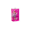 Barbie Deluxe Style Doll #1 in Glossy Pink Barbiecore Dress with Velvet Gloves, Pink Hair