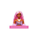 Barbie Deluxe Style Doll #1 in Glossy Pink Barbiecore Dress with Velvet Gloves, Pink Hair