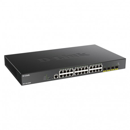 D-Link 24-port Gigabit PoE nutikas hallatav kommutaator, 4x 10G SFP+, 370Watts