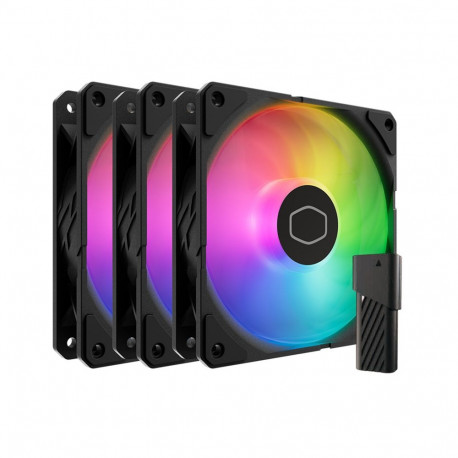 SickleFlow ventilaatorid Edge 120 ARGB 3-pakk koos A1 Mini LED Controller, must