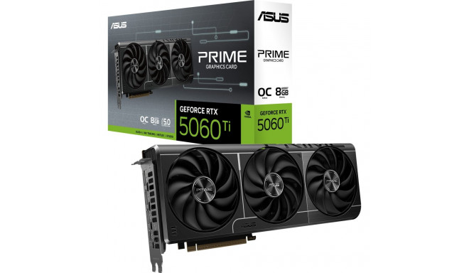 ASUS GeForce RTX 5060 Ti PRIME OC 8GB, graphics card DLSS 4, 3x DisplayPort, 1x HDMI 2.1