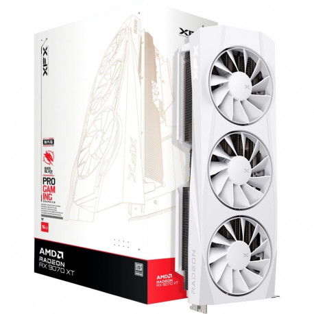 XFX Radeon RX 9070 XT Quicksilver, graphics card white, RDNA4, GDDR6, 3x DisplayPort, 1x HDMI 2.1