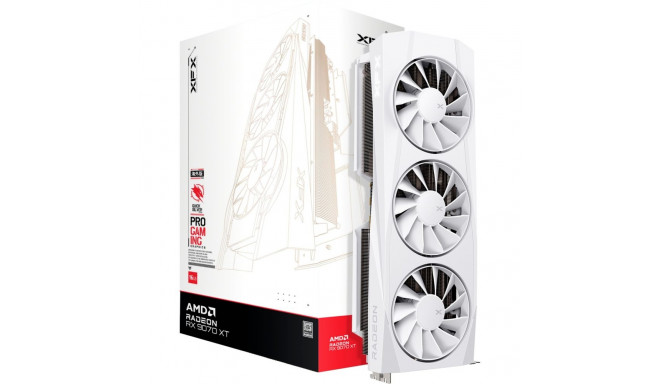 XFX Radeon RX 9070 XT Quicksilver, graphics card white, RDNA4, GDDR6, 3x DisplayPort, 1x HDMI 2.1