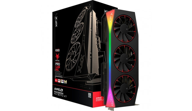 XFX Radeon RX 9070 XT OC Mercury RGB Magnetic Air, graphics card black, RDNA4, GDDR6, 3x DisplayPort