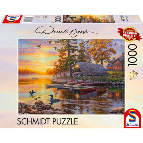 Darrell Bush: Bootshaus mit Kanus (1000 Teile)
