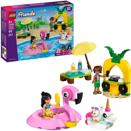 LEGO 42658 Friends Pool Party with Unicorn and Flamingo, construction toy