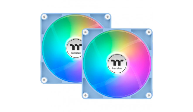 Thermaltake CT120 Reverse ARGB Sync PC Cooling Fan Hydrangea Blue, case fan light blue, 2-pack, with