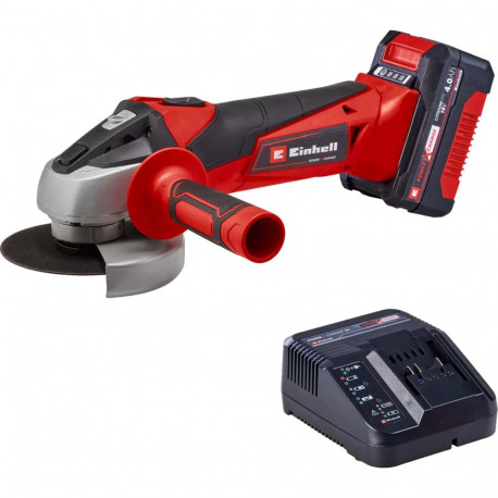 EINHELL Power X-Change cordless angle grinder TC-AG 18/115 Li Kit, 18 Volt red/black, Li-Ion battery