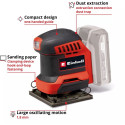 EINHELL Power X-Change Cordless Hand Orbital Sander TE-OS 18/113 Li-Solo, 18 Volt red/black, without