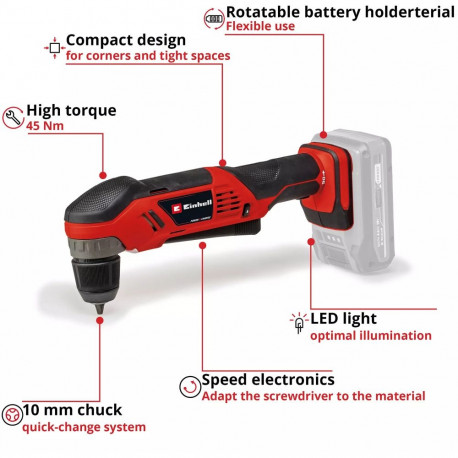 Power X-Change akutoitega nurktrell TE-AD 18 Li 18Volt ilma akuta ja laadijata, punane/must