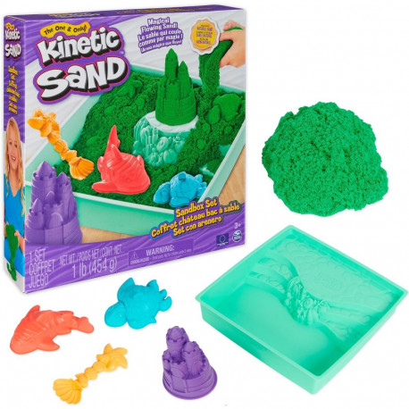 Spinmaster Kinetic Sand - Sandbox Set green (454 grams of sand)
