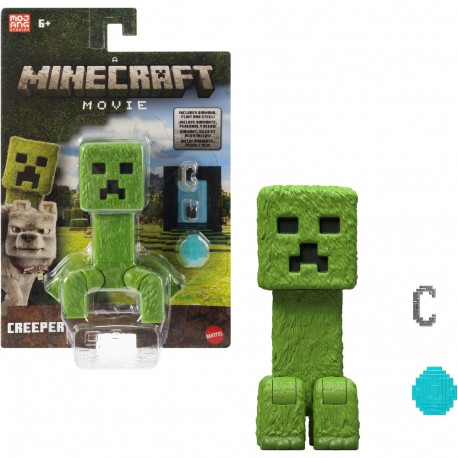 Mattel Minecraft Movie Creeper Action Figure and Accessories (Playset with 10 cm Figure)