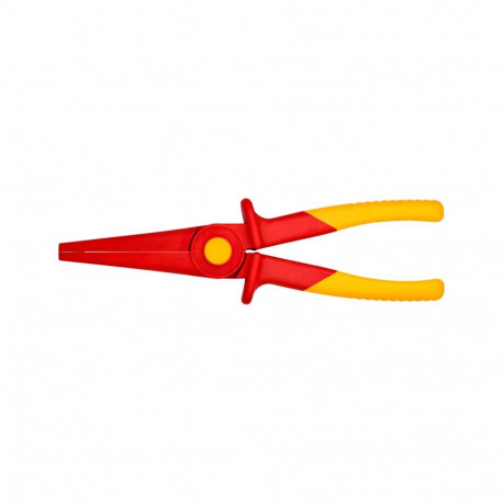 Flachrundzange aus Kunststoff 98 62 02 (rot/gelb, gezahnte Greifflächen, isoliert, VDE-geprüft)