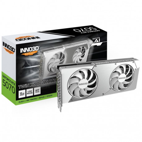 GeForce videokaart RTX 5070 TWIN X2 OC DLSS 4 3x DisplayPort 1x HDMI 2.1, valge