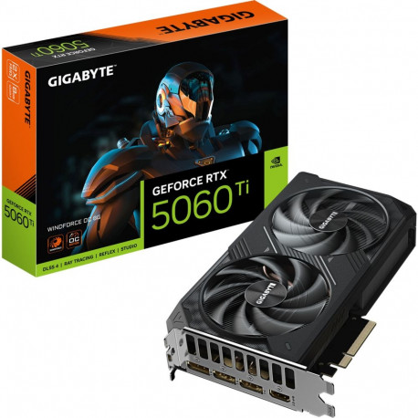 GeForce graafikakaart RTX 5060 Ti WINDFORCE OC 8G DLSS 4, 3x DisplayPort, 1x HDMI 2.1