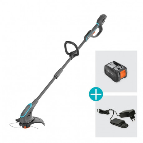 Gardena cordless grass trimmer PowerTrim 30/18V P4A (grey/turquoise, Li-Ion battery 4Ah, POWER FOR A