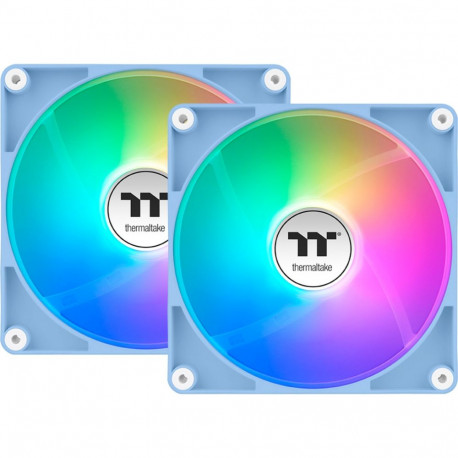 Thermaltake CT140 Reverse ARGB Sync PC Cooling Fan Hydrangea Blue (light blue, pack of 2, reverse, 1