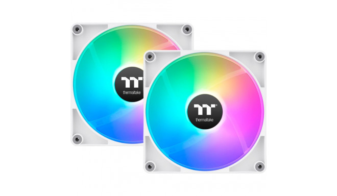 Thermaltake CT120 Reverse ARGB Sync PC Cooling Fan White (white, 2-pack, without controller, reverse