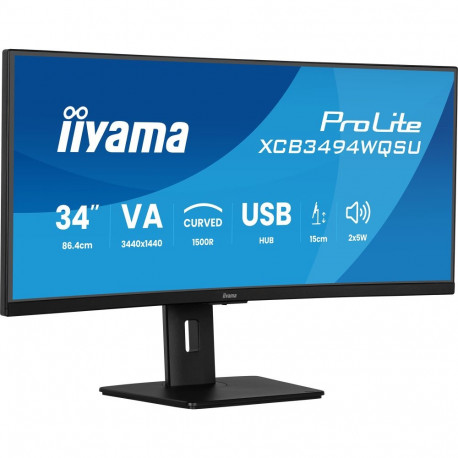 Iiyama ProLite XCB3494WQSU-B1 - 34 - black (matt), WQHD, VA, curved, AMD FreeSync Premium, 120Hz pan