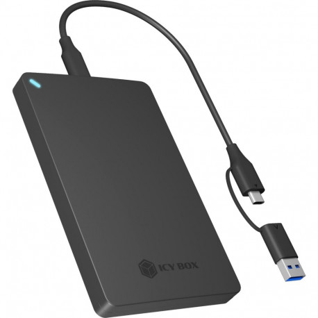 IB-201T-CU31 2.5" SATA HDD/SSD Gehäuse (schwarz, mit USB Type-C/Type-A Combokabel)